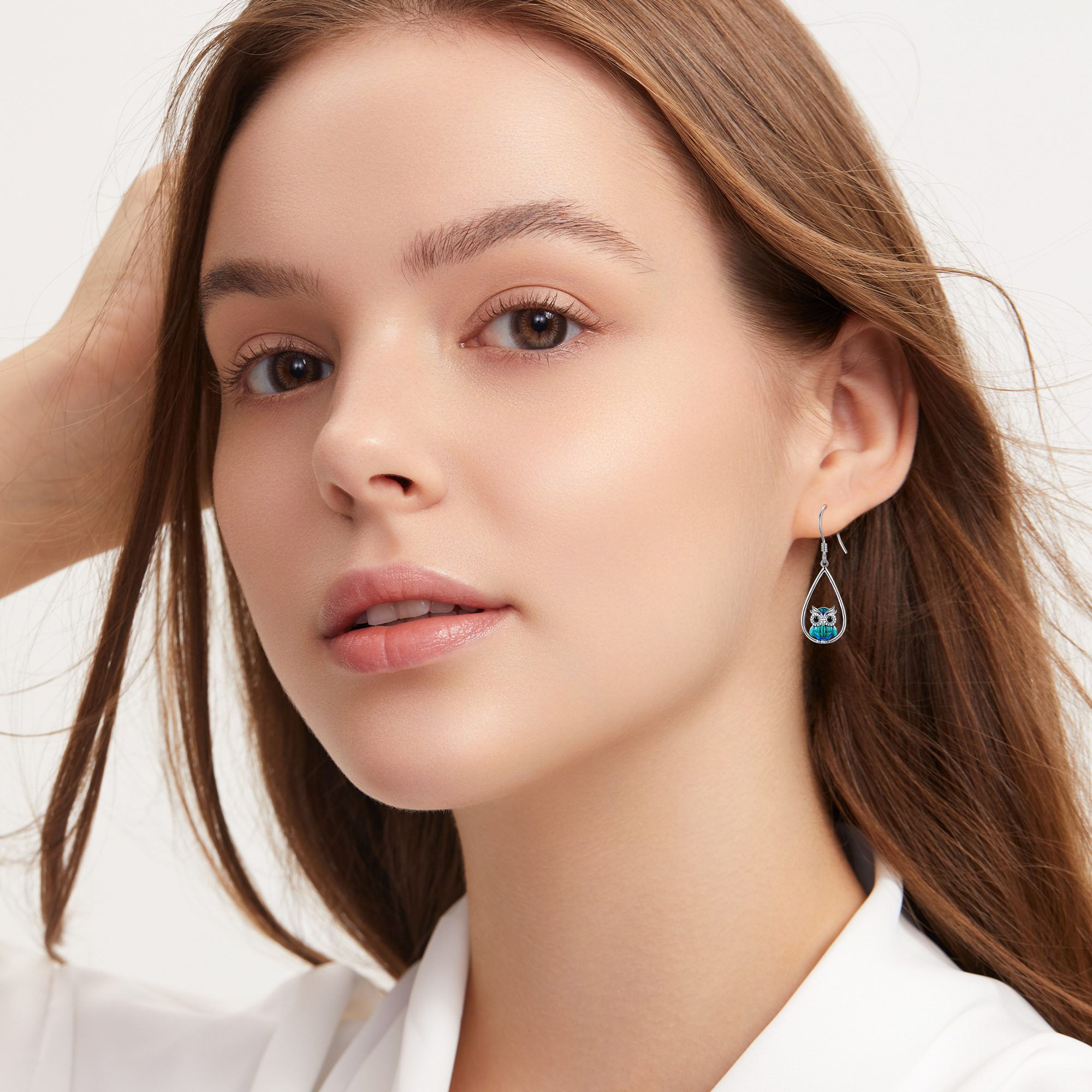 Women's Sterling Silver Owl Dangle Drop Earrings
